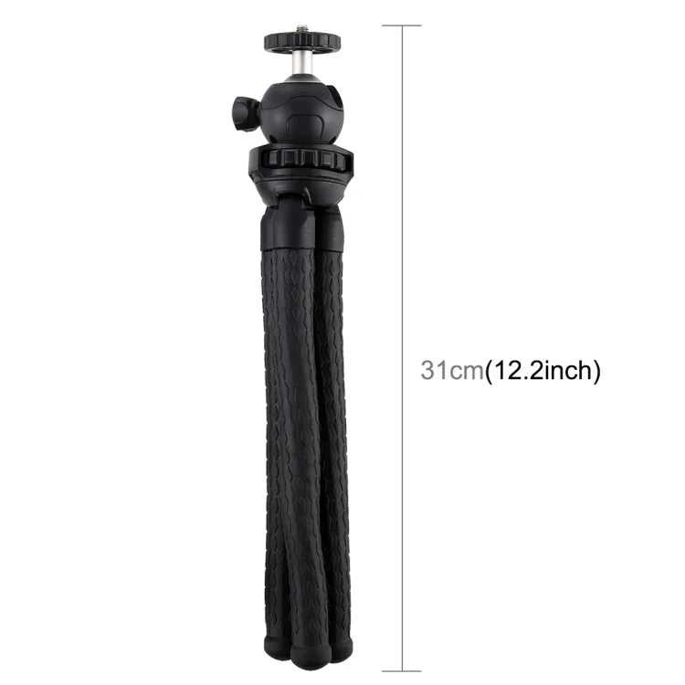 PULUZ Mini Octopus Flexible Tripod Holder with Ball Head for SLR Cameras, DJI, Insta360, GoPro and Other Action Cameras, Cellphone, Size:30cmx5cm, 30cm Tripod