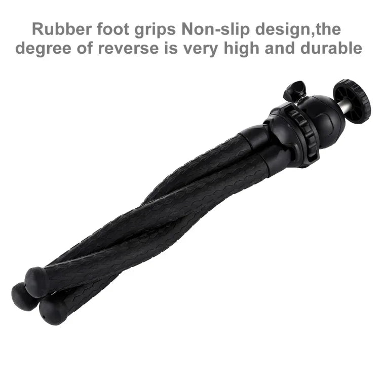 PULUZ Mini Octopus Flexible Tripod Holder with Ball Head for SLR Cameras, DJI, Insta360, GoPro and Other Action Cameras, Cellphone, Size:30cmx5cm, 30cm Tripod