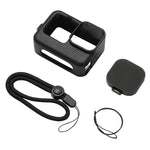 PULUZ for GoPro HERO12 Black /11 Black /10 Black /9 Black Silicone Protective Case Cover with Wrist Strap & Lens Cover, For GoPro HERO9 Black
