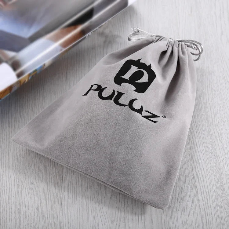 PULUZ Storage Bag with Stay Cord for GoPro, Insta360, DJI and Other Action Cameras Accessories, Flannel Bag, Size: 24.5cm x 20.5cm, Nylon Mesh Bag, Size: 21.5cm x 15.5cm