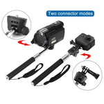 PULUZ Extendable Handheld Selfie Monopod for DJI, Insta360, GoPro and Other Action Cameras, Length: 22.5-80cm, Length: 22.5-100cm