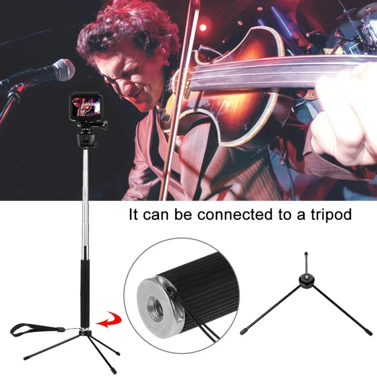 PULUZ Extendable Handheld Selfie Monopod for DJI, Insta360, GoPro and Other Action Cameras, Length: 22.5-80cm, Length: 22.5-100cm