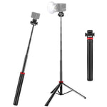 PULUZ 2m 8-section Aluminum Alloy Broadcast Fill Light Bracket Telescopic Tripod