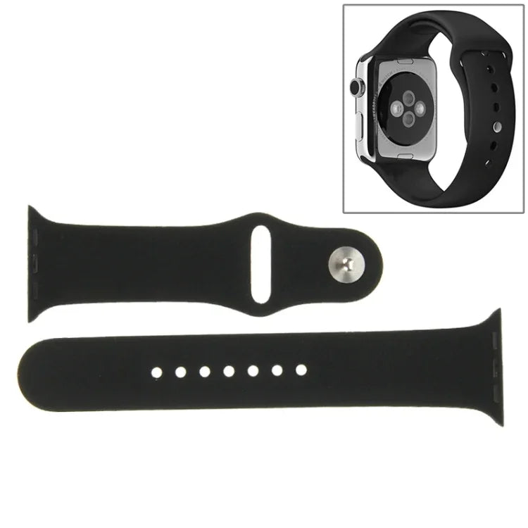 For Apple Watch Sport 42mm High-performance Longer Rubber Sport Watch Band with Pin-and-tuck Closure
