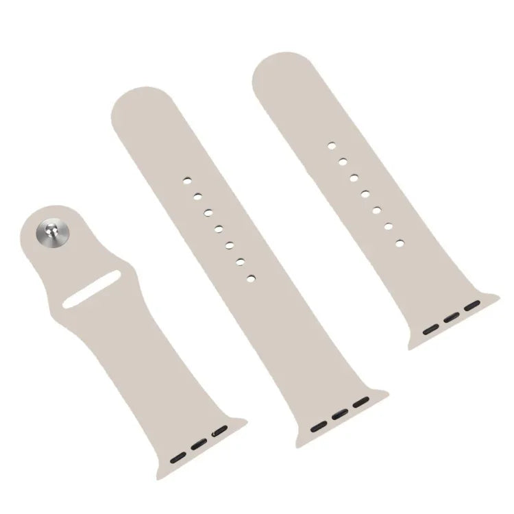 For Apple Watch Series 10 42mm / 9&8&7 41mm / SE 3&SE 2&6&SE&5&4 40mm / 3&2&1 38mm 3 in 1 Rubber Watch Band with Pin Buckle, For Apple Watch Series 9&8&7 41mm / SE 3&SE 2&6&SE&5&4 40mm