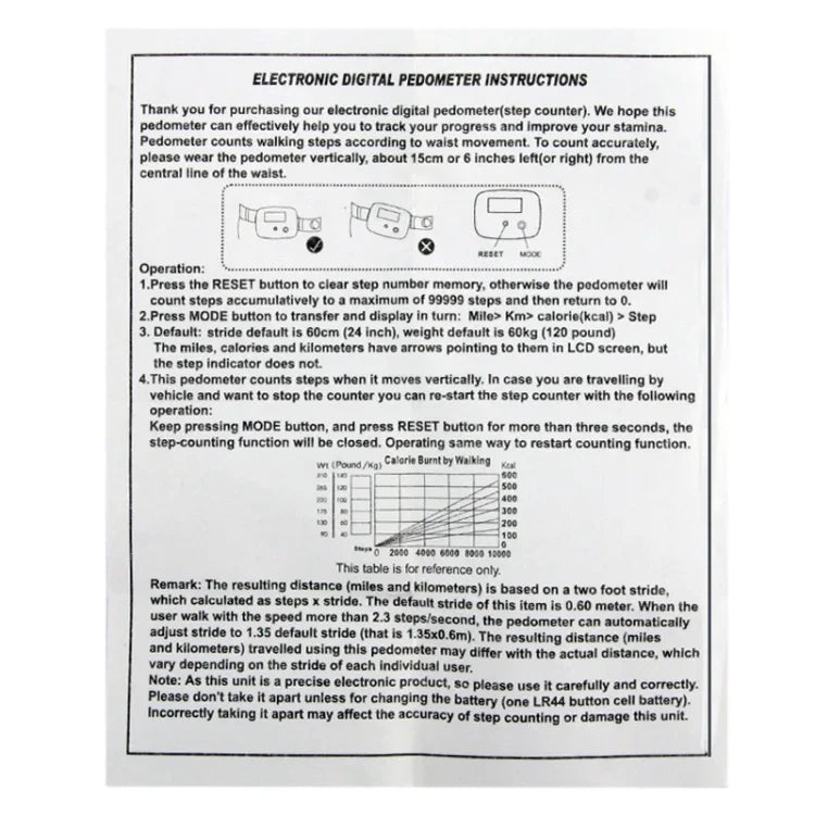 Multifunction Digital Electronic Pedometer Step Counter, Step Counter