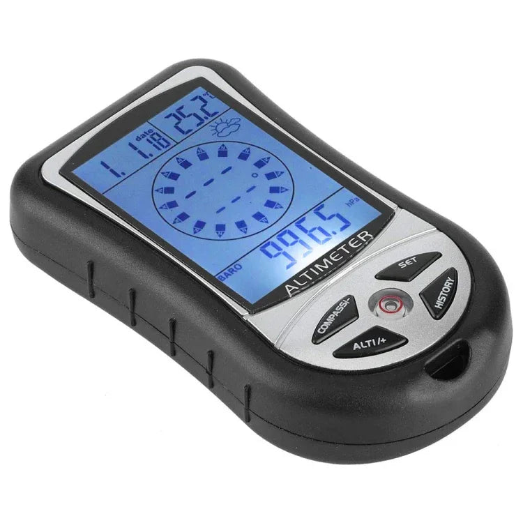8 in 1 (Altimeter + Weather + Altitude + Compass + Thermometer + Clock + Calender + LED Backlight) Multifunction Digital Altimeter Watch Compass, 8 in 1