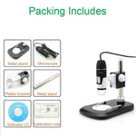 DMS-MDS800 40X-800X Magnifier 2.0MP Image Sensor USB Digital Microscope with 8 LEDs & Professional Stand, 40X-800X