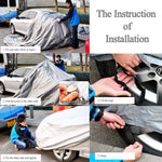 PEVA Anti-Dust Waterproof Sunproof Sedan Car Cover with Warning Strips, Fits Cars up to 4.5m(176 inch) in Length, 176inch (M)