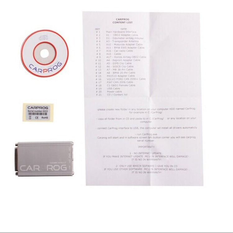 Carprog V13.77 Full ECU Chip Auto Repair Tool with 21 Adaptors for Car Radios / Odometers / Dashboards / Immobilizers Repair, Auto Repair Tool