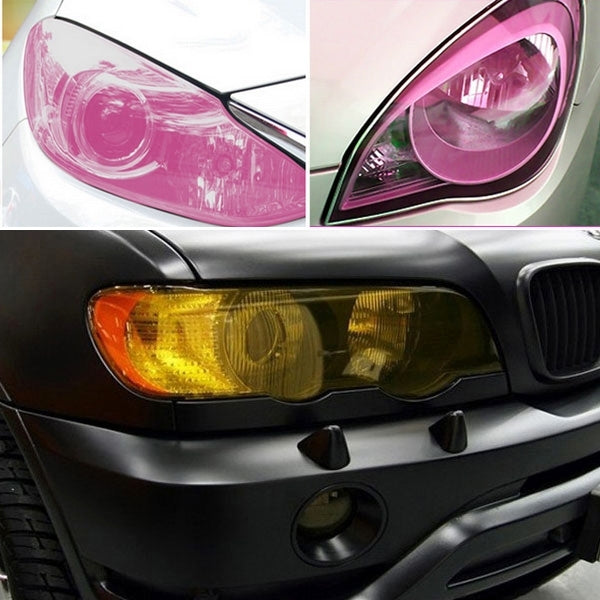 Protective Decoration Flash Point Car Light Membrane /Lamp Sticker, Size: 195cm x 30cm, Pink, Crystal Green, Matte Black, Dark Blue, Grey Black, Dark Black, Baby Blue, Fluorescent Green
