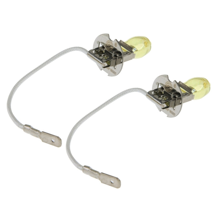 2 X H3 HOD Halogen Bulbs 12V 100W 2400 LM 3500K Yellow Light Headlights, H3