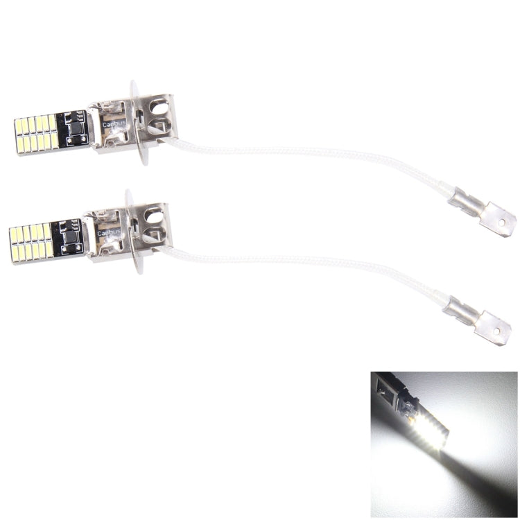 2 PCS H3 4.8W 720LM 6500K White Light 24 LED SMD 4014 Error-Free Canbus Car Clearance Lights Lamp, DC 12V, H3+4.8W 720LM/6500K