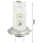 H7 60W White 12 CREE LED Fog Light for Vehicles, DC 12-30V, H7