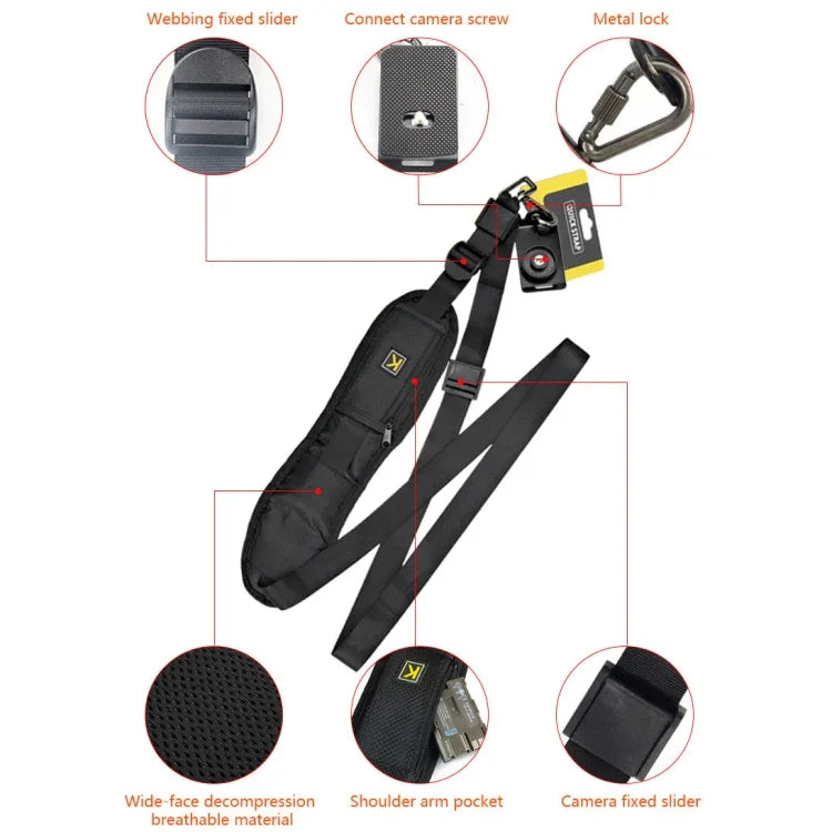 Safe & Fast Quick Rapid Camera Single Sling Strap, Sling Strap