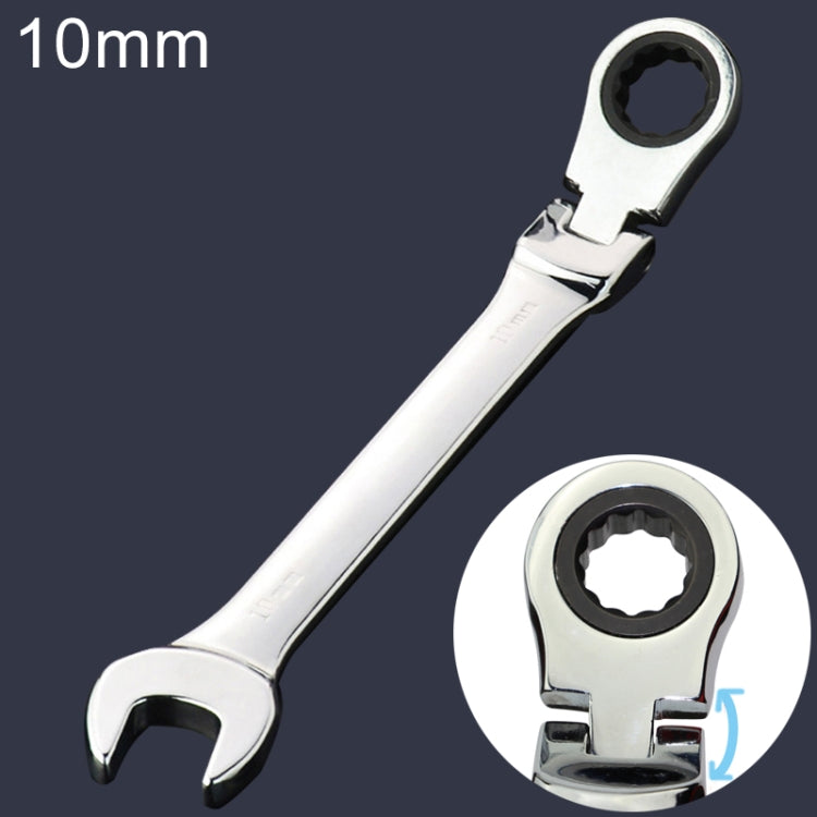 10mm Dual-use Opening Plum Ratcheting Angled Wrench , Length: 16cm, 10mm
