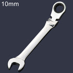 10mm Dual-use Opening Plum Ratcheting Angled Wrench , Length: 16cm, 10mm