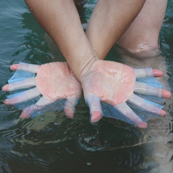 Silicone Swimming Web Fins Hand Flippers Training Gloves, S, Size: S Magenta, Size: S Blue