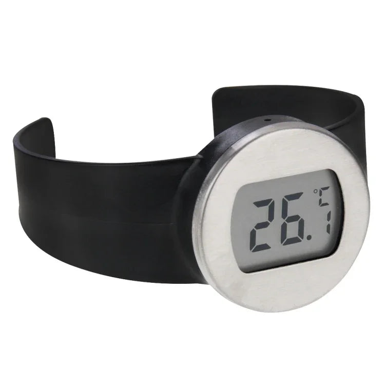Celsius Degree Digital LCD Display Wine Bottle Thermometer, Suitable Bottle Diameter: 65-80mm (Black + Silver), TL802-TT