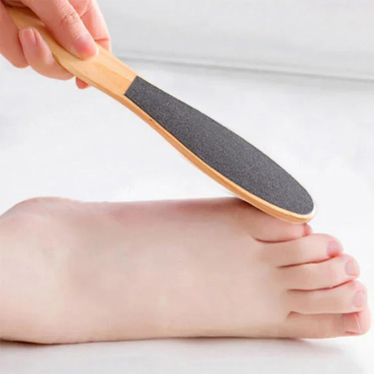Double Sided Emery Wooden Board Foot Massager Random Color Delivery