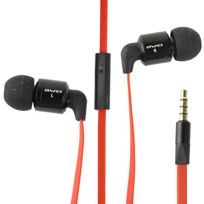 Awei ES600i Noodle Style 3.5mm Universal Headset with Hear Speaker Control & Microphone for iPhone / iPad / iPod touch, Galaxy SIV / SIII / Note II / Premier, Nokia Lumia Series, LG Optimus Series, HTC / Motorola / Sony Xperia Series etc.