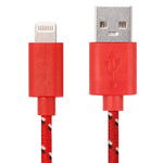 1m Nylon Netting USB Data Transfer Charging Cable For iPhone, iPad, Compatible with up to iOS 15.5