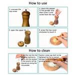 Length Classical Wooden Pepper Spice Salt Mill Grinder Muller, Style 4, 5 inch, Style 4, 8 inch, Style 4, 10 inch