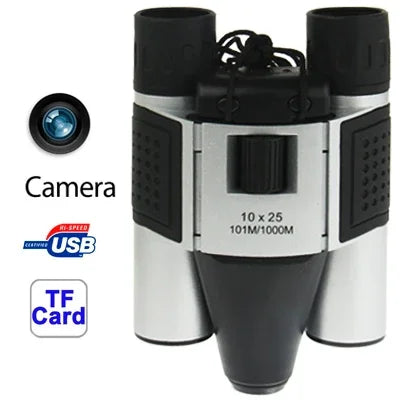 10×25mm 5 in 1 (Binocular Camera + Video Camera + Digital Camera + PC Cam + TF Card Reader) Digital Camera Binoculars,  Field of View: 101m/1000m, Size: 135 × 100 × 24mm, 10X25