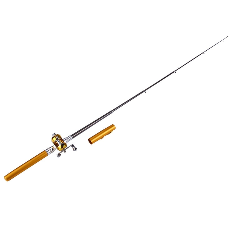 Pen Style Fishing Rod, Circle Pulley Gold, Flywheel Silver, Flywheel Gold