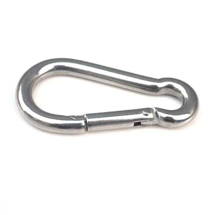 M5 Stainless Steel Carabiner Spring Hook Multi-tool Mountaineering Buckle Lock Camping Hook Rope, Inner Diameter: 4.9mm, M5