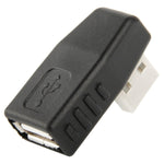 USB 2.0 AM to AF Adapter with 90 Degree Angle, Support OTG Function, 90 Degree Lelf Angled, 90 Degree Right Angled