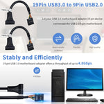 USB 2.0 9Pin Motherboard Female to USB 3.0 19Pin Housing Male Adapter Cable, Length: 15cm, 9 Pin Female to 19 Pin Male
