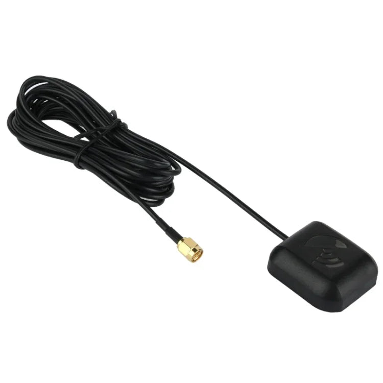 Vehicle GPS Antenna Active Receiver Magnetic Base Mount Adapter Aerial SMA Male Connector, Cable Length: 3m, SMA Male Connector