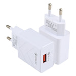 LZ-715 18W QC3.0 USB Single Port Fast Travel Charger, EU Plug, EU Plug