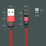 1m 3A Output USB to Micro USB 540 Degree Rotating Magnetic Data Sync Charging Cable, 1m Micro USB