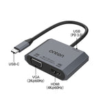 Onten M205 3 in 1 Type-C to HDMI+VGA+PD Fast Charge Video Converter, M205