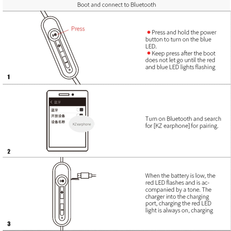 KZ ZST 85cm Bluetooth 4.2 Wireless Advanced Upgrade Module Earphone Cable