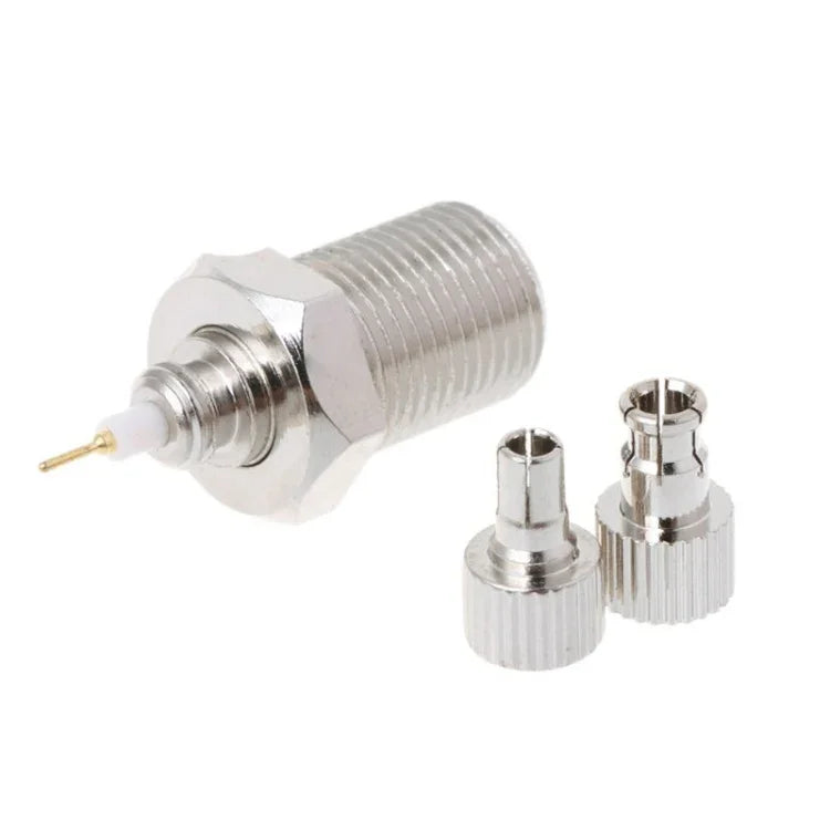 F Female to CRC9 / TS9 RF Male Coaxial Plug Nickel Plated Connector Adapter