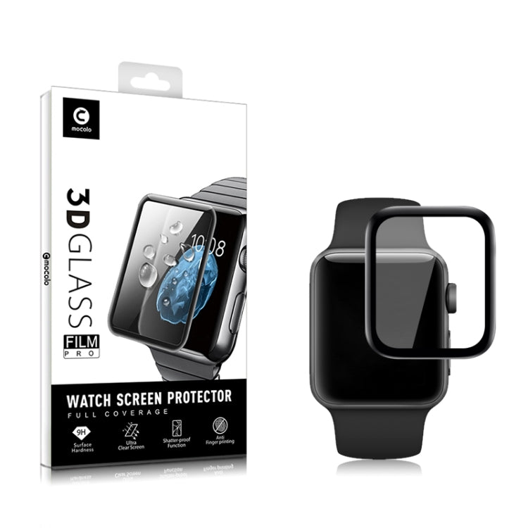 mocolo 0.33mm 9H 3D Round Edge Tempered Glass Film, Apple Watch Series 3 38mm, Apple Watch Series 3 42mm