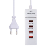 5V 4.1A 4 USB Ports Charger Adapter with Power Plug Cable, Cable Length: 1.5m, EU Plug, EU Plug