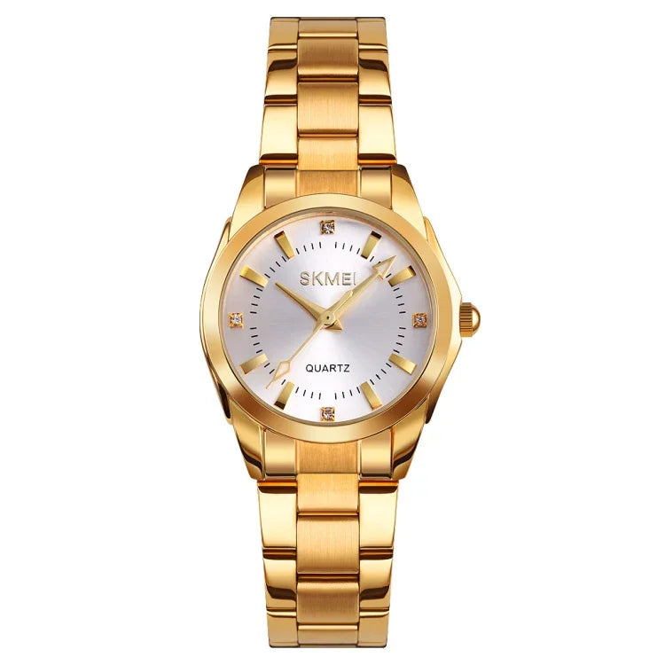SKmei 1620 Delicate Rhinestone Creative Casual Waterproof Quartz Women Watch Steel Strap Watch