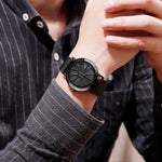 SKMEI 9204 Fashion Skeleton Rotating Dial Waterproof Business Mesh Belt Quartz Watch Men Watch