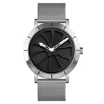 SKMEI 9204 Fashion Skeleton Rotating Dial Waterproof Business Mesh Belt Quartz Watch Men Watch