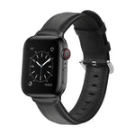 For Apple Watch Series 5 & 4 44mm 3 & 2 & 1 42mm Round Hole Leather Strap