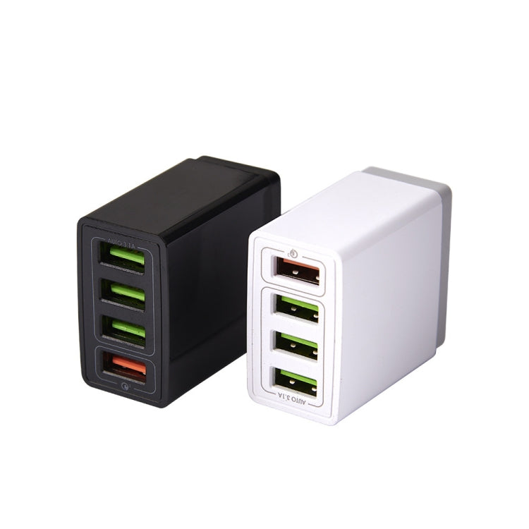 2 in 1 1m USB to 8 Pin Data Cable + 30W QC 3.0 4 USB Interfaces Mobile Phone Tablet PC Universal Quick Charger Travel Charger Set, US Plug, 8 Pin Set US Plug