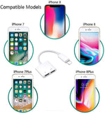 ZS-S1802 2 in 1 8 Pin Male to 8 Pin Charging + 8 Pin Audio Female Connector Earphone Adapter, Support Calls & Wire Control, Compatible with All IOS System