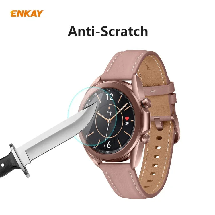 ENKAY Hat-Prince 0.2mm 9H 2.15D Curved Edge Tempered Glass Screen Protector Watch Film, For Samsung Galaxy Watch 3 45mm, For Samsung Galaxy Watch 3 41mm