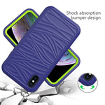 For iPhone XR Wave Pattern 3 in 1 Silicone+PC Shockproof Protective Case