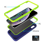For iPhone XS Max Wave Pattern 3 in 1 Silicone+PC Shockproof Protective Case