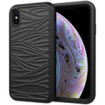 For iPhone XS Max Wave Pattern 3 in 1 Silicone+PC Shockproof Protective Case